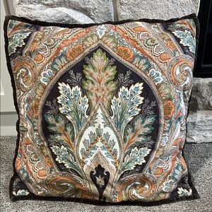 Pottery Barn Accent Pillow Cover with Intricate Design